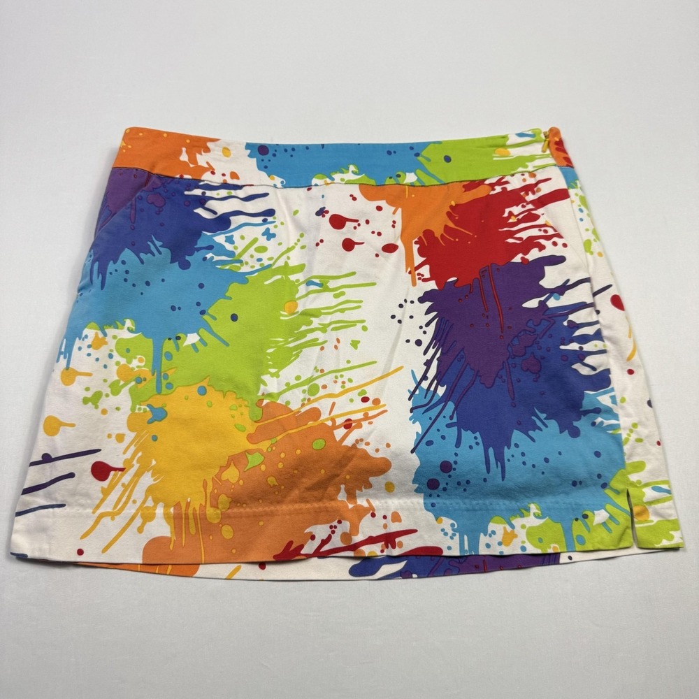 LOUDMOUTH Ladies‎ Skirt Womens 10 Multicolor Geometric Mini Stretch Zip